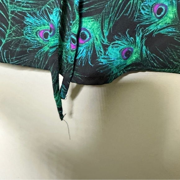 Symple NYC plaid oversized button front peacock blouse - Picture 8 of 9